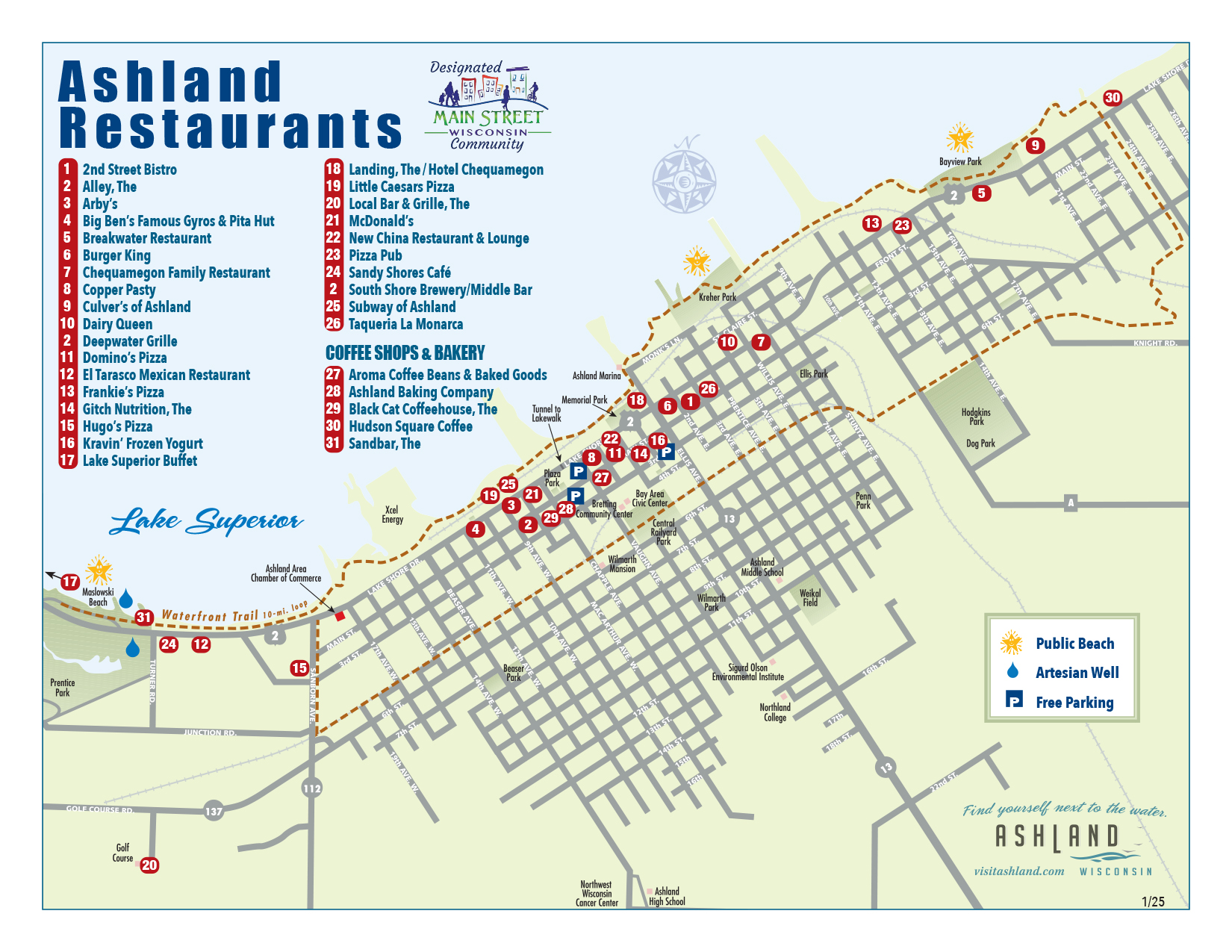 Ashland Restaurant Map